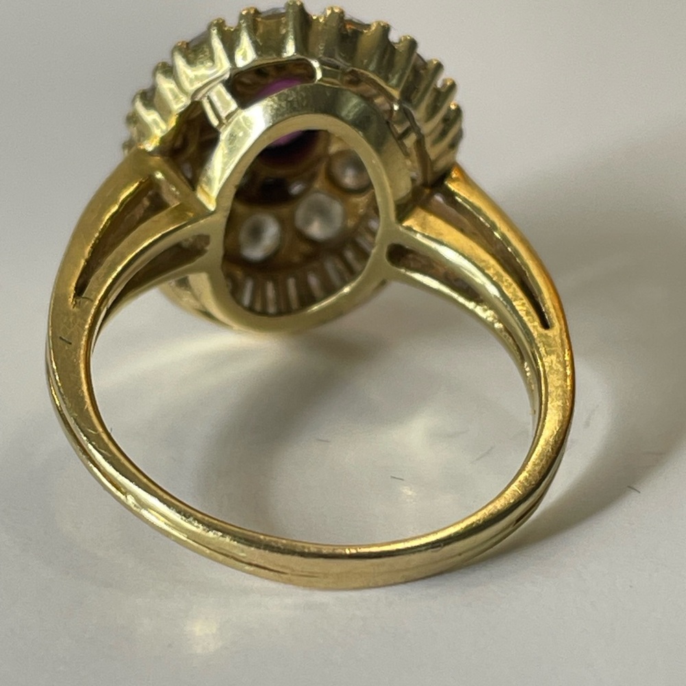 Vintage 14k Gold Cocktail Ring Diamonds Ruby Swirl Estate Appraisal $4,995 Sz 9 - Picture 10 of 16